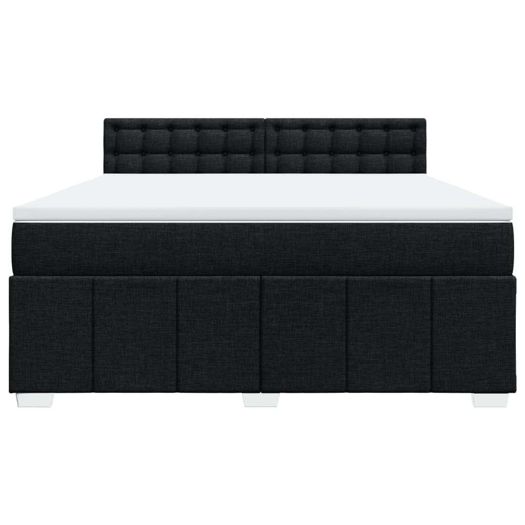 Κρεβάτι Boxspring με Στρώμα Μαύρο 180x200 εκ. Υφασμάτινο - Pakobazaar