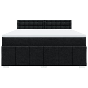 Κρεβάτι Boxspring με Στρώμα Μαύρο 180x200 εκ. Υφασμάτινο - Pakobazaar