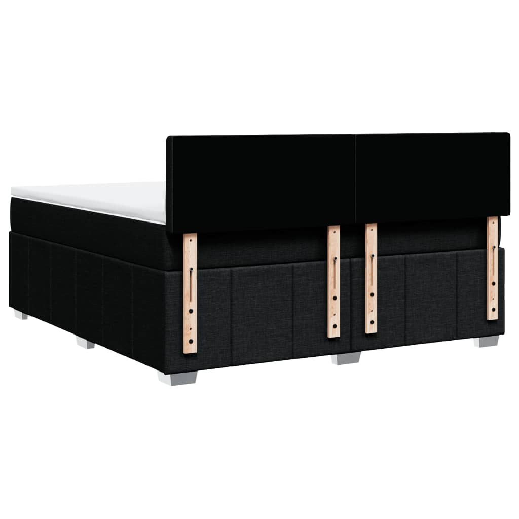 Κρεβάτι Boxspring με Στρώμα Μαύρο 180x200 εκ. Υφασμάτινο - Pakobazaar