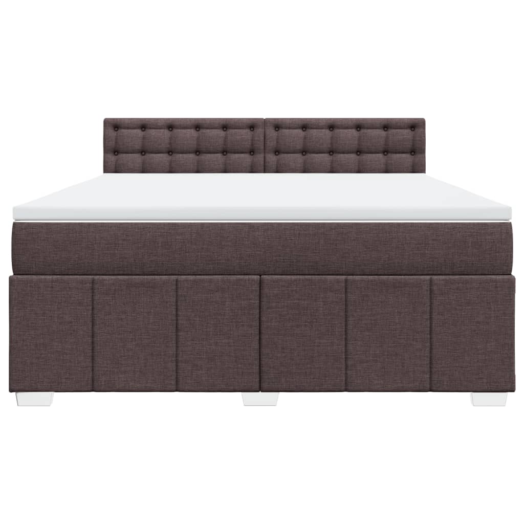 Κρεβάτι Boxspring με Στρώμα Σκούρο Καφέ 180x200 εκ Υφασμάτινο - Pakobazaar
