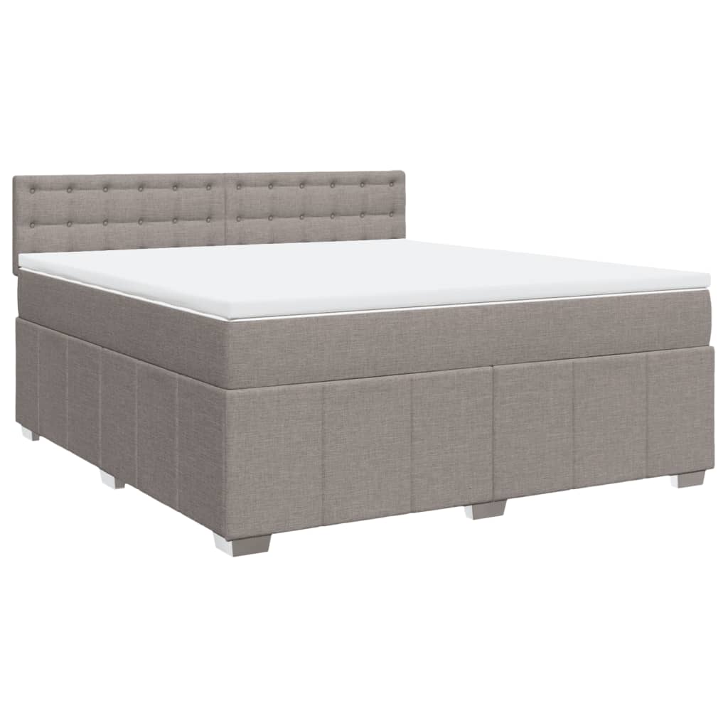Κρεβάτι Boxspring με Στρώμα Taupe 180x200 εκ. Υφασμάτινο - Pakobazaar