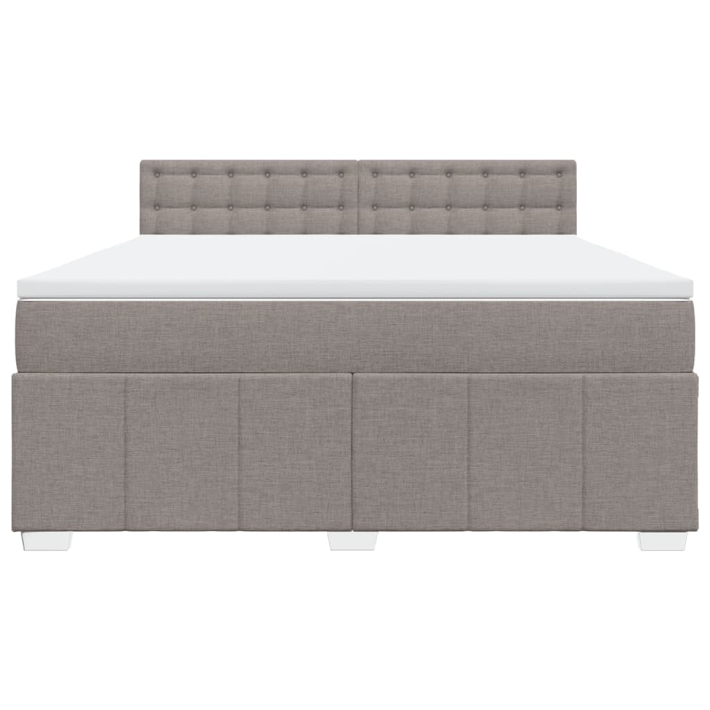 Κρεβάτι Boxspring με Στρώμα Taupe 180x200 εκ. Υφασμάτινο - Pakobazaar