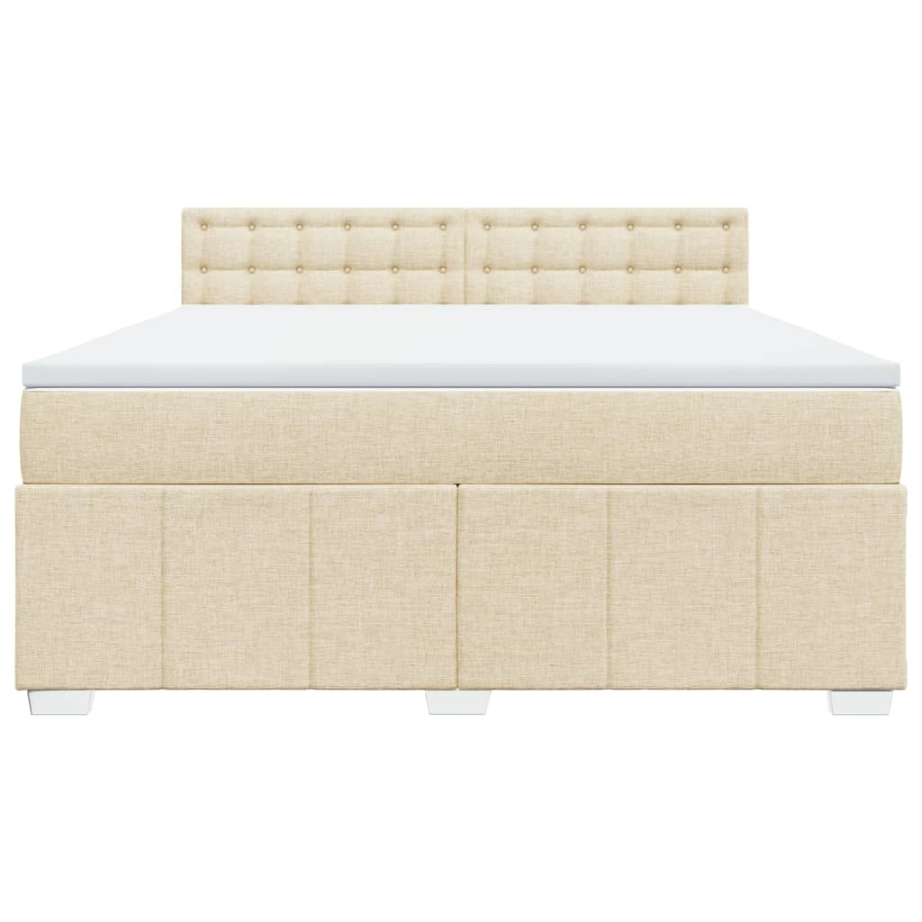 Κρεβάτι Boxspring με Στρώμα Κρεμ 180x200 εκ. Υφασμάτινο