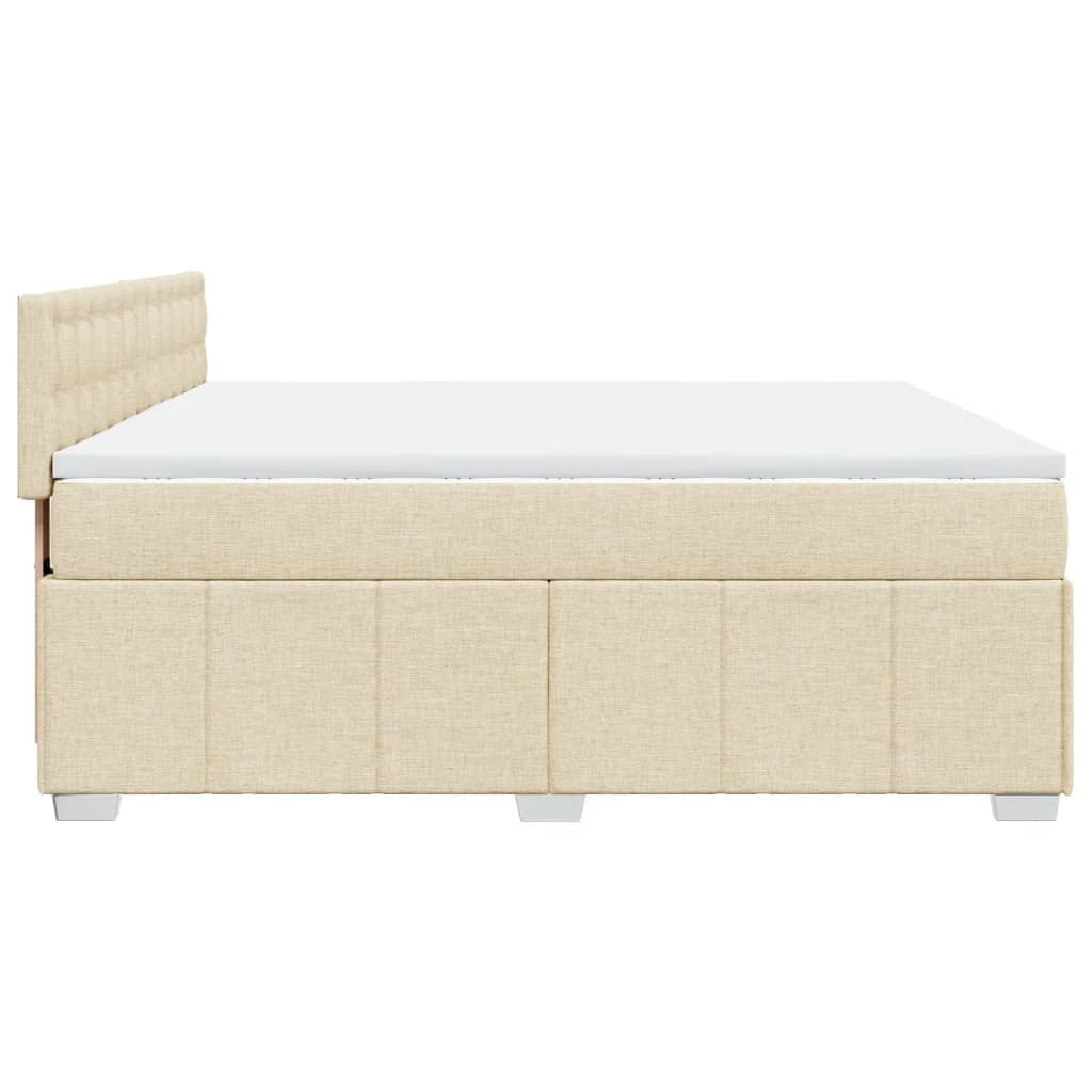 Κρεβάτι Boxspring με Στρώμα Κρεμ 180x200 εκ. Υφασμάτινο