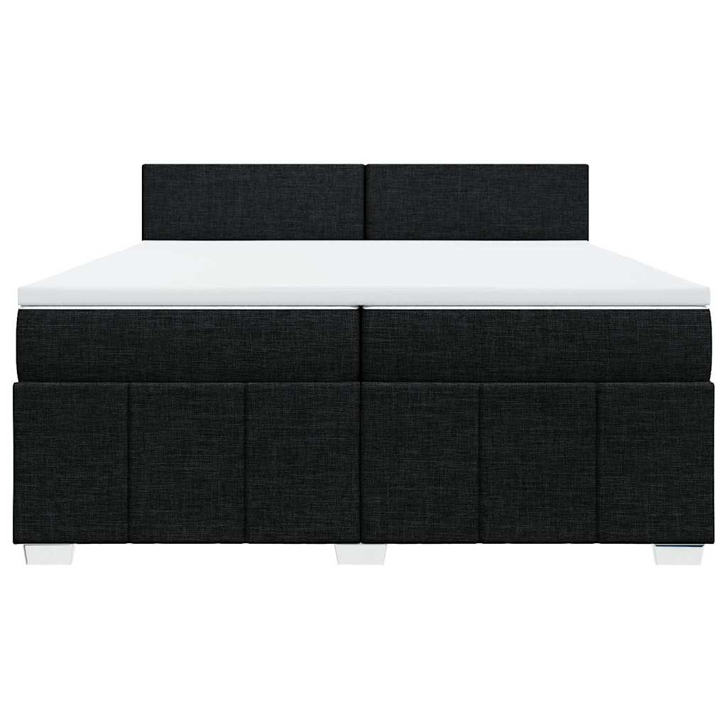 Κρεβάτι Boxspring με Στρώμα Μαύρο 200x200 εκ. Υφασμάτινο - Pakobazaar