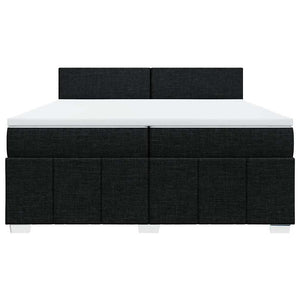 Κρεβάτι Boxspring με Στρώμα Μαύρο 200x200 εκ. Υφασμάτινο - Pakobazaar