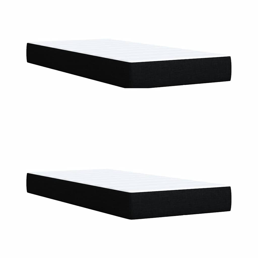Κρεβάτι Boxspring με Στρώμα Μαύρο 200x200 εκ. Υφασμάτινο - Pakobazaar