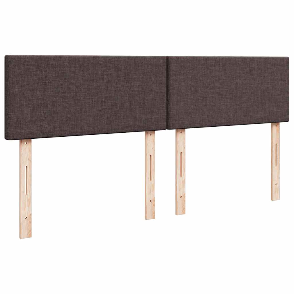 Κρεβάτι Boxspring με Στρώμα Σκούρο Καφέ 200x200 εκ. Υφασμάτινο - Pakobazaar