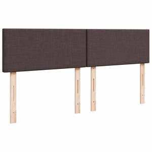 Κρεβάτι Boxspring με Στρώμα Σκούρο Καφέ 200x200 εκ. Υφασμάτινο - Pakobazaar