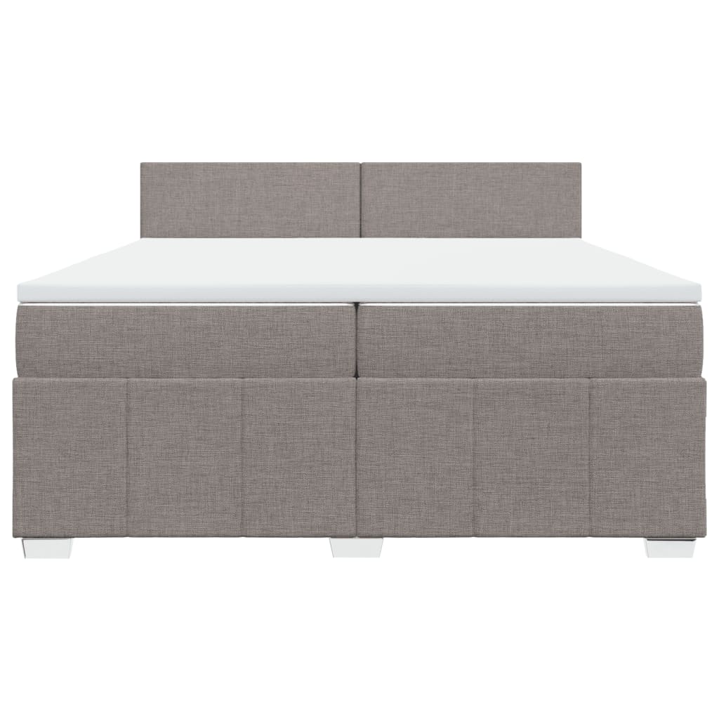Κρεβάτι Boxspring με Στρώμα Taupe 200x200 εκ. Υφασμάτινο - Pakobazaar