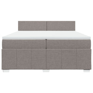 Κρεβάτι Boxspring με Στρώμα Taupe 200x200 εκ. Υφασμάτινο - Pakobazaar
