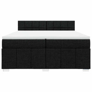 Κρεβάτι Boxspring με Στρώμα Μαύρο 200x200 εκ. Υφασμάτινο - Pakobazaar