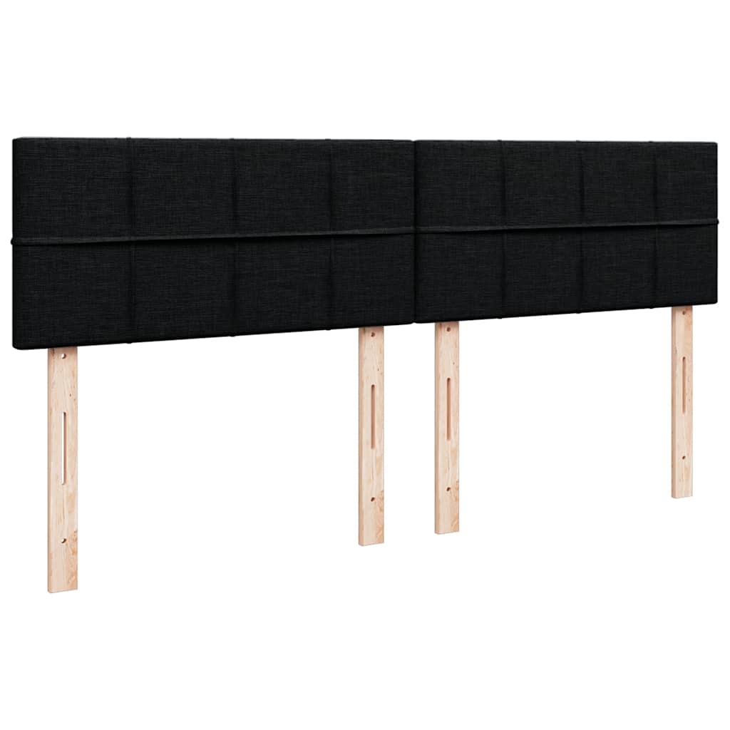 Κρεβάτι Boxspring με Στρώμα Μαύρο 200x200 εκ. Υφασμάτινο - Pakobazaar