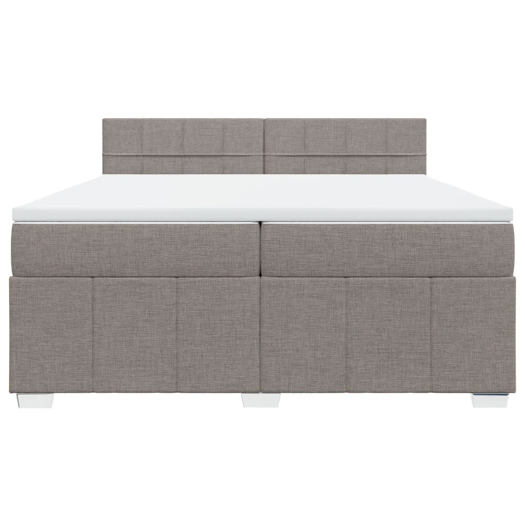 Κρεβάτι Boxspring με Στρώμα Taupe 200x200 εκ. Υφασμάτινο - Pakobazaar