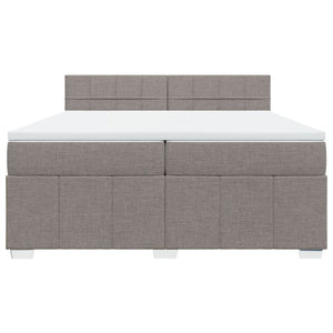 Κρεβάτι Boxspring με Στρώμα Taupe 200x200 εκ. Υφασμάτινο - Pakobazaar
