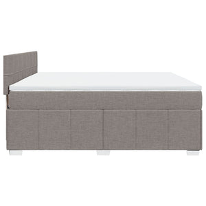 Κρεβάτι Boxspring με Στρώμα Taupe 200x200 εκ. Υφασμάτινο - Pakobazaar