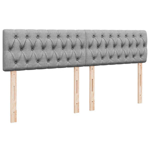 Κρεβάτι Boxspring με Στρώμα Ανοιχτό Γκρι 200x200 εκ. Υφασμάτινο - Pakobazaar