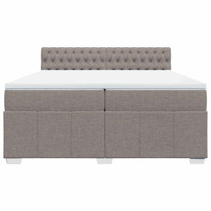 Κρεβάτι Boxspring με Στρώμα Taupe 200x200 εκ. Υφασμάτινο - Pakobazaar