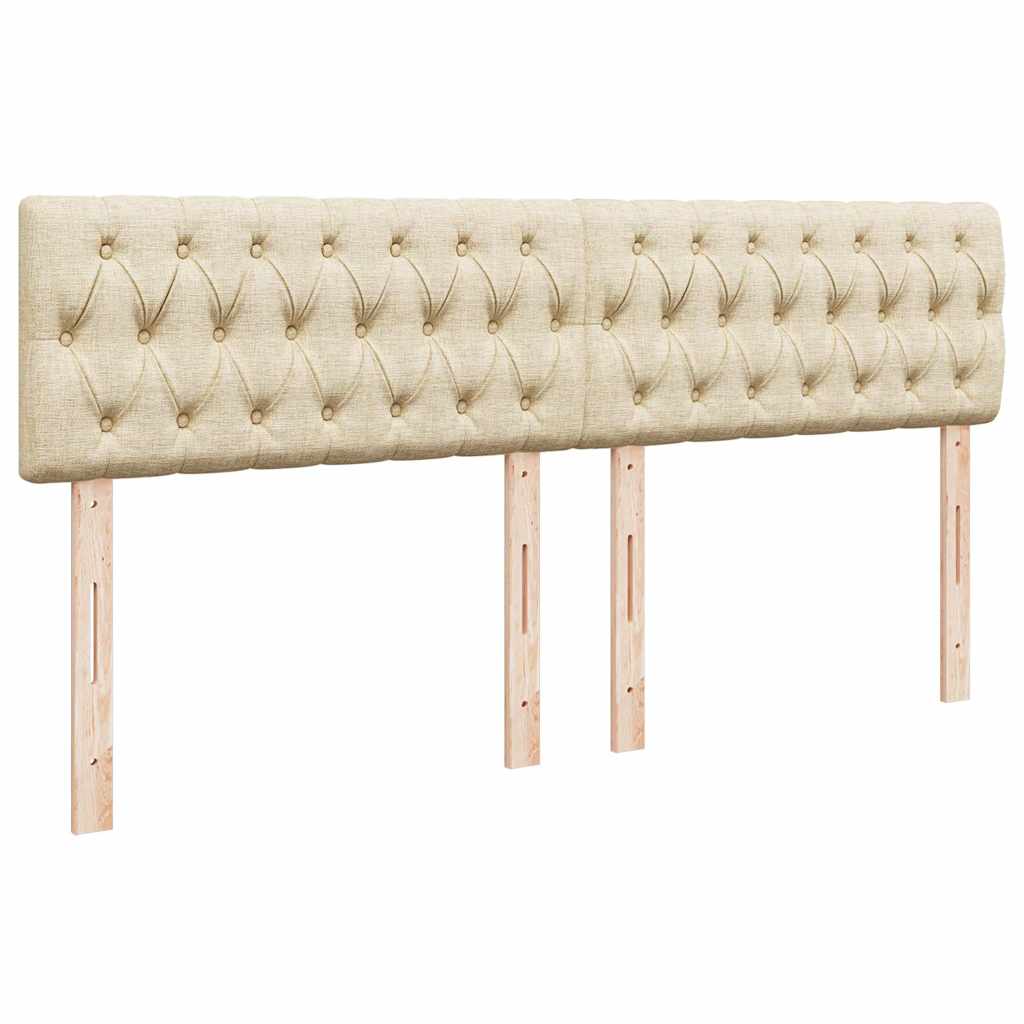 Κρεβάτι Boxspring με Στρώμα Κρεμ 200x200 εκ. Υφασμάτινο - Pakobazaar