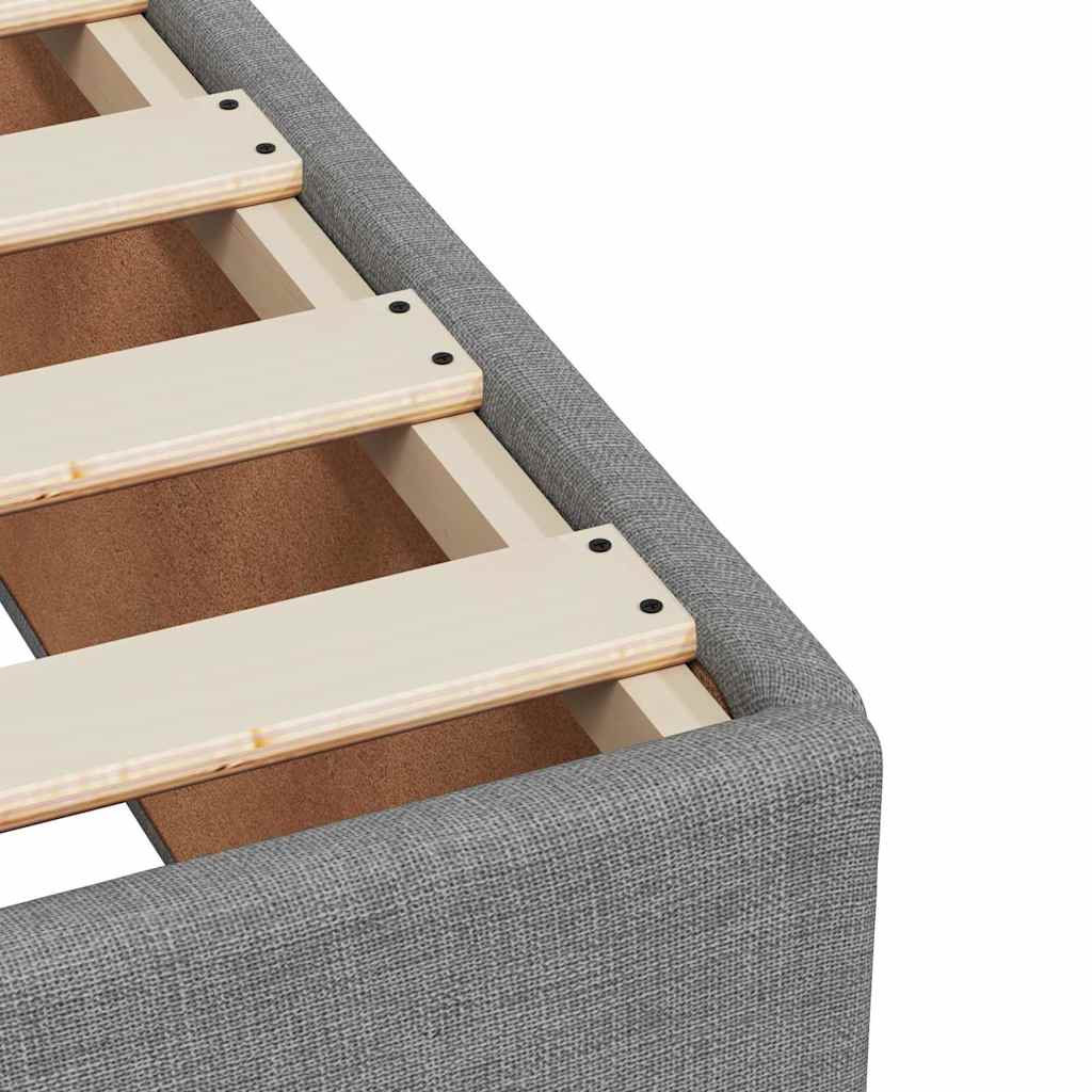 Κρεβάτι Boxspring με Στρώμα Ανοιχτό Γκρι 200x200 εκ. Υφασμάτινο - Pakobazaar