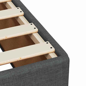 Κρεβάτι Boxspring με Στρώμα Σκούρο Γκρι 200x200 εκ. Υφασμάτινο - Pakobazaar