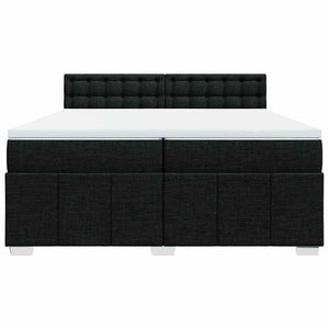Κρεβάτι Boxspring με Στρώμα Μαύρο 200x200 εκ. Υφασμάτινο - Pakobazaar