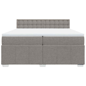 Κρεβάτι Boxspring με Στρώμα Taupe 200x200 εκ. Υφασμάτινο - Pakobazaar