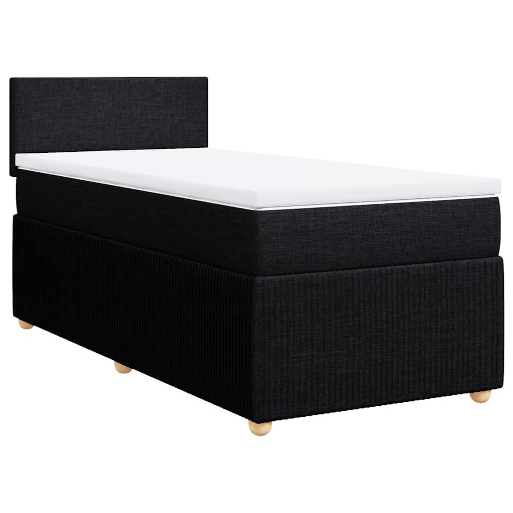 Κρεβάτι Boxspring με Στρώμα Μαύρο 80 x 200 εκ. Υφασμάτινο - Pakobazaar