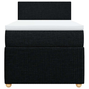 Κρεβάτι Boxspring με Στρώμα Μαύρο 80 x 200 εκ. Υφασμάτινο - Pakobazaar