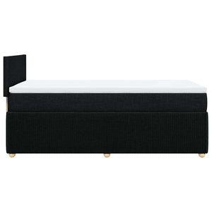 Κρεβάτι Boxspring με Στρώμα Μαύρο 80 x 200 εκ. Υφασμάτινο - Pakobazaar