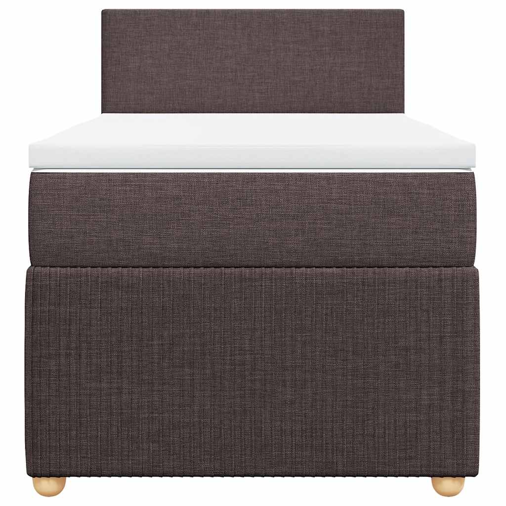 Κρεβάτι Boxspring με Στρώμα Σκούρο Καφέ 80x200 εκ. Υφασμάτινο