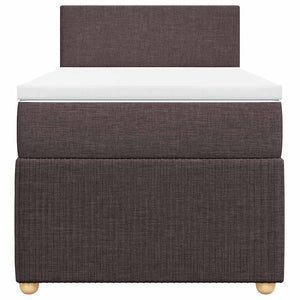 Κρεβάτι Boxspring με Στρώμα Σκούρο Καφέ 80x200 εκ. Υφασμάτινο