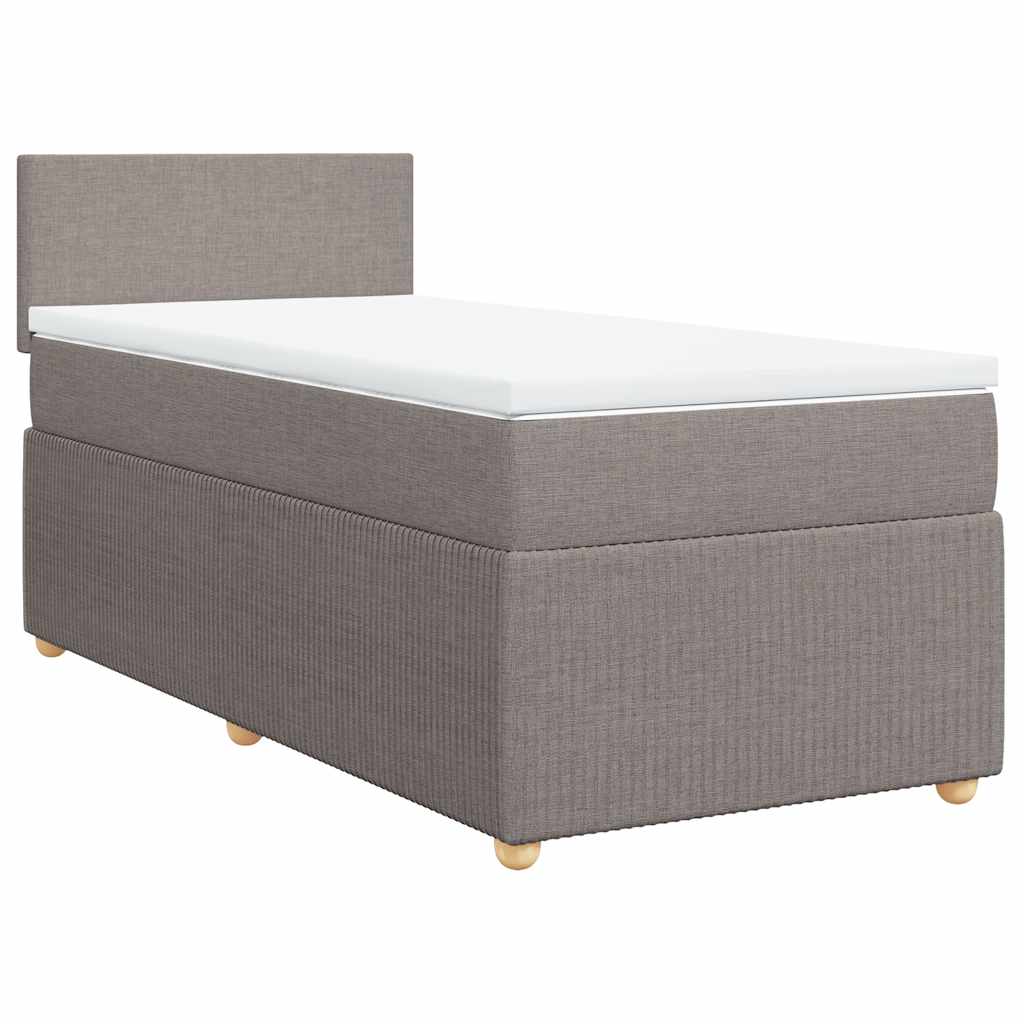 Κρεβάτι Boxspring με Στρώμα Taupe 80x200 εκ. Υφασμάτινο - Pakobazaar