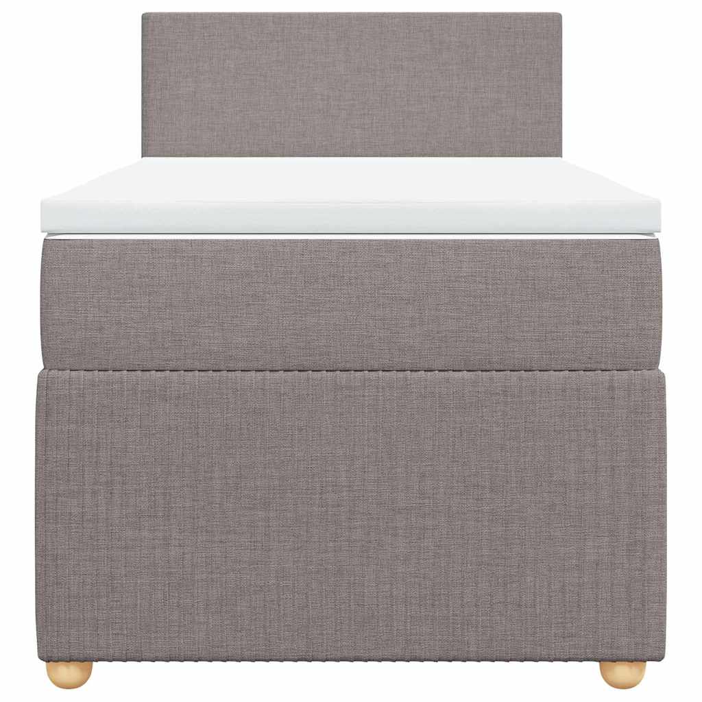 Κρεβάτι Boxspring με Στρώμα Taupe 80x200 εκ. Υφασμάτινο - Pakobazaar