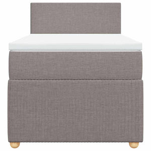 Κρεβάτι Boxspring με Στρώμα Taupe 80x200 εκ. Υφασμάτινο - Pakobazaar