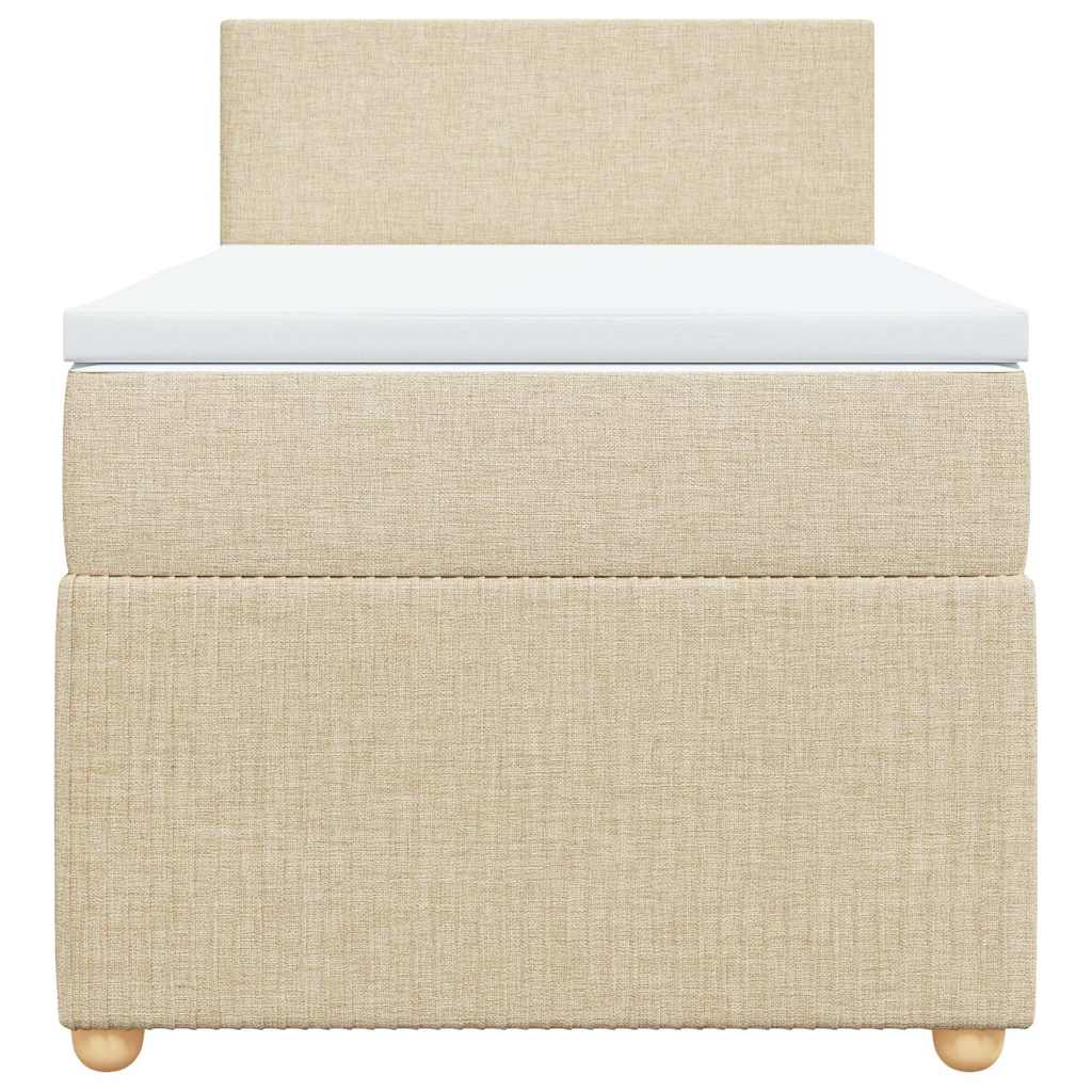 Κρεβάτι Boxspring με Στρώμα Κρεμ 80 x 200 εκ. Υφασμάτινο - Pakobazaar