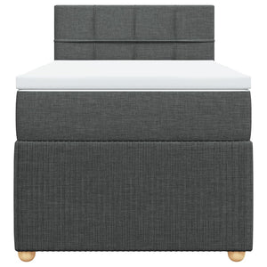 Κρεβάτι Boxspring με Στρώμα Σκούρο Γκρι 80x200 εκ. Υφασμάτινο - Pakobazaar