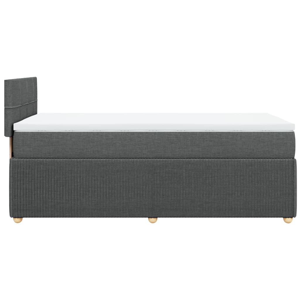 Κρεβάτι Boxspring με Στρώμα Σκούρο Γκρι 80x200 εκ. Υφασμάτινο - Pakobazaar