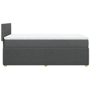 Κρεβάτι Boxspring με Στρώμα Σκούρο Γκρι 80x200 εκ. Υφασμάτινο - Pakobazaar