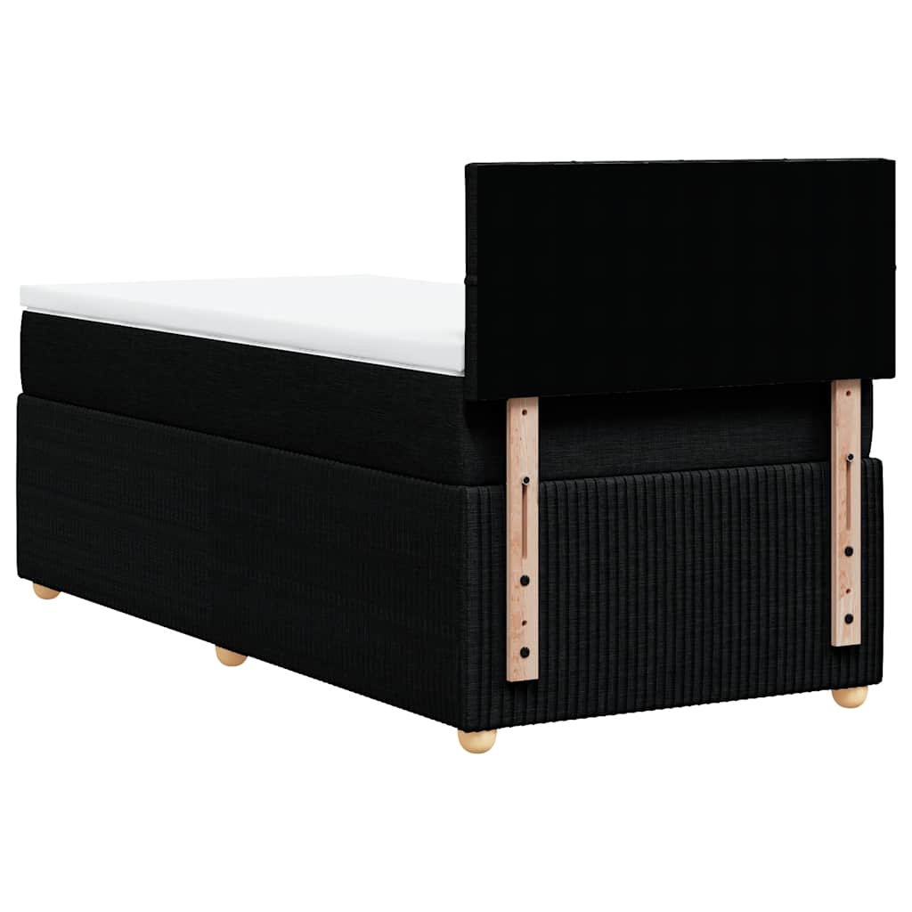 Κρεβάτι Boxspring με Στρώμα Μαύρο 80 x 200 εκ. Υφασμάτινο - Pakobazaar