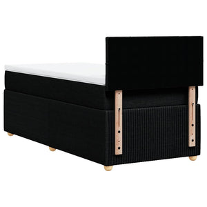 Κρεβάτι Boxspring με Στρώμα Μαύρο 80 x 200 εκ. Υφασμάτινο - Pakobazaar