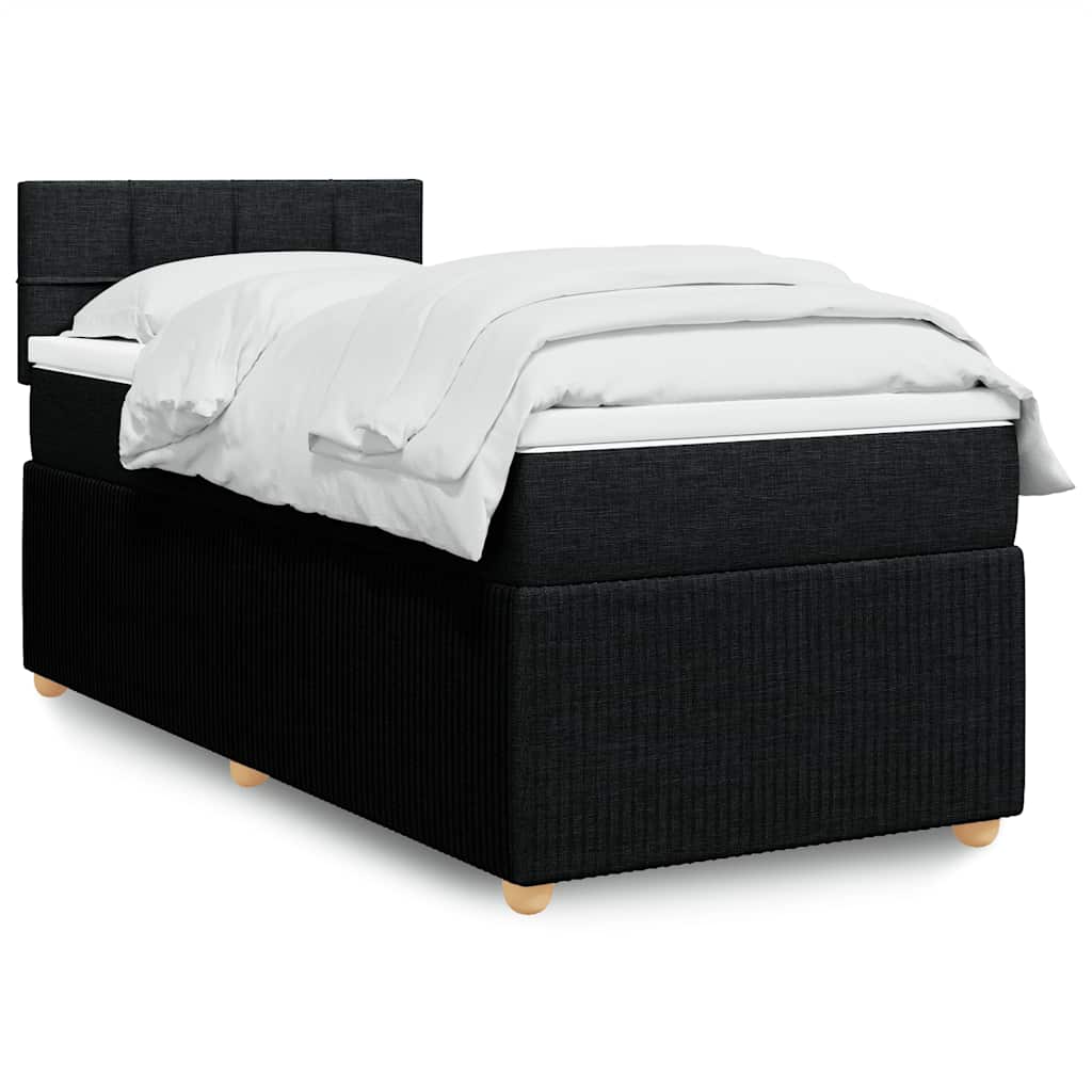 Κρεβάτι Boxspring με Στρώμα Μαύρο 80 x 200 εκ. Υφασμάτινο - Pakobazaar
