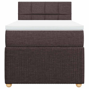 Κρεβάτι Boxspring με Στρώμα Σκούρο Καφέ 80x200 εκ. Υφασμάτινο