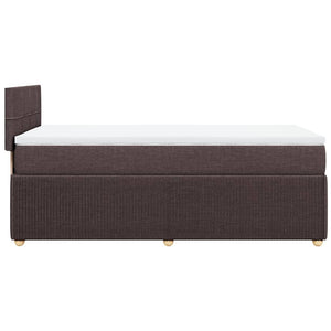 Κρεβάτι Boxspring με Στρώμα Σκούρο Καφέ 80x200 εκ. Υφασμάτινο