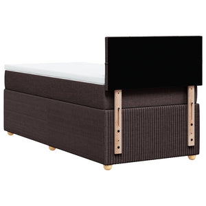 Κρεβάτι Boxspring με Στρώμα Σκούρο Καφέ 80x200 εκ. Υφασμάτινο