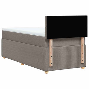 Κρεβάτι Boxspring με Στρώμα Taupe 80x200 εκ. Υφασμάτινο