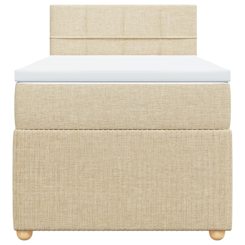 Κρεβάτι Boxspring με Στρώμα Κρεμ 80 x 200 εκ. Υφασμάτινο