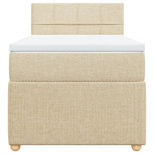 Κρεβάτι Boxspring με Στρώμα Κρεμ 80 x 200 εκ. Υφασμάτινο