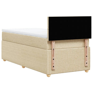 Κρεβάτι Boxspring με Στρώμα Κρεμ 80 x 200 εκ. Υφασμάτινο
