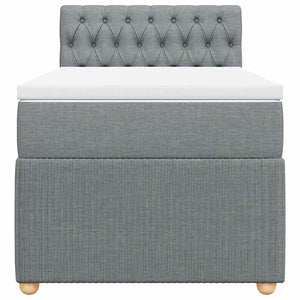 Κρεβάτι Boxspring με Στρώμα Ανοιχτό Γκρι 80x200 εκ. Υφασμάτινο - Pakobazaar